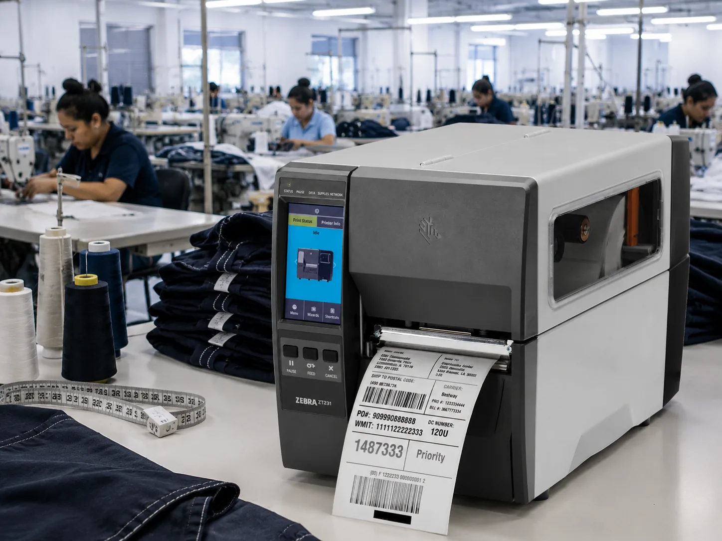 Impresora Zebra ZT231 para etiquetado textil